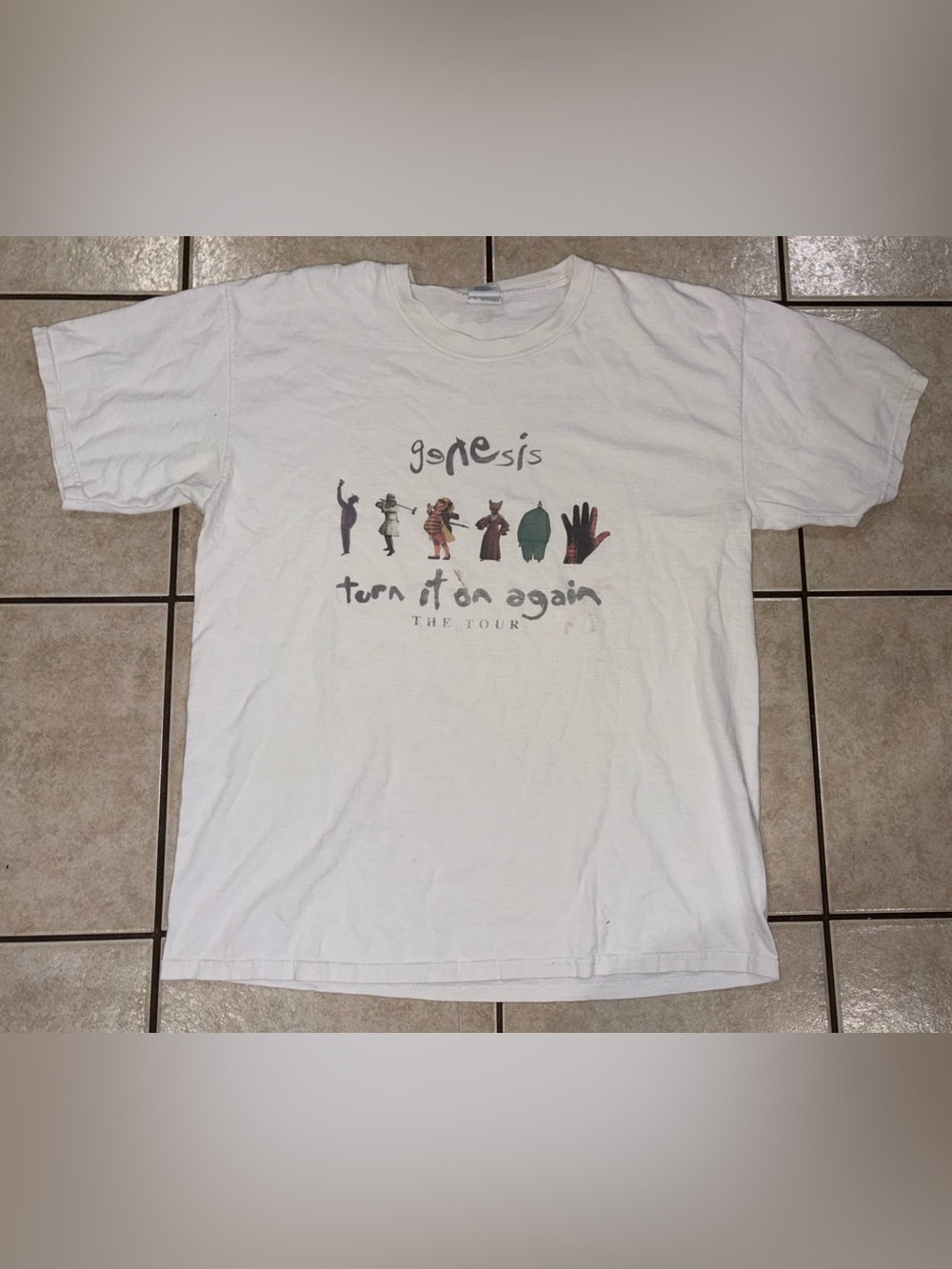 Genesis band 2007 music tour Gildan White Ultra Cotton Crewneck Tee Classic